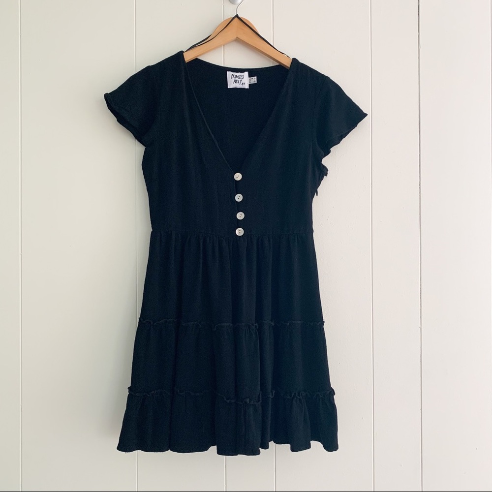 Princess Polly linen blend button front dress